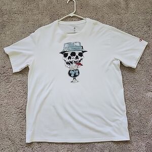 NWOT..Mens White Y2K Converse Skull Head Margarita Horror Graphic Shirt XXL